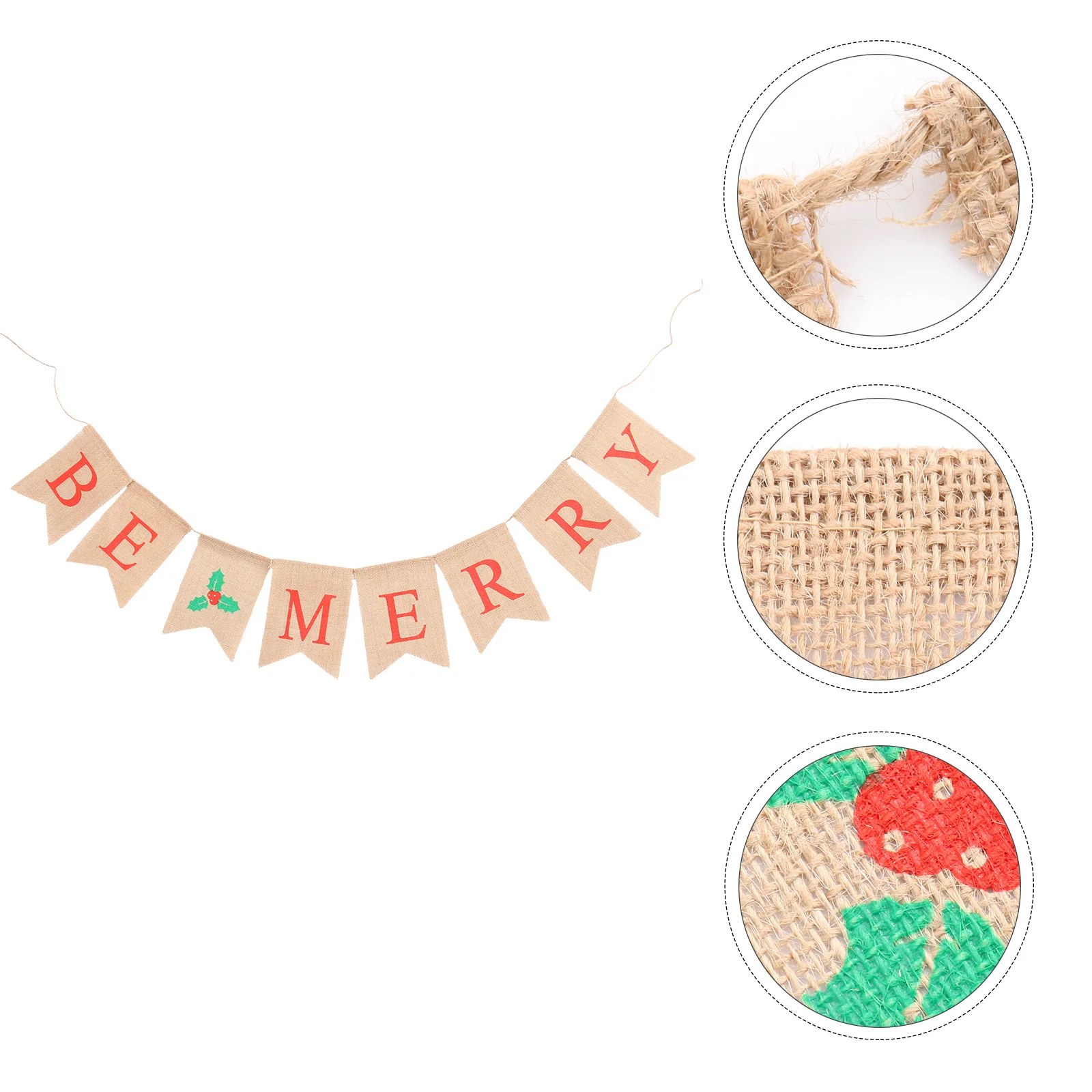 

Letter Bunting Banner Linen Burlap Fruit Pattern Christmas Swallowtail Pull Flag Party Decoration Xmas Banner