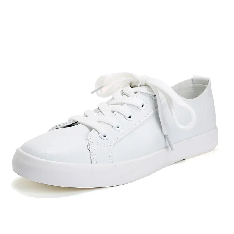 Men Women Shoes Fashion Couple Skateboard Shoes High Quality Leather Casual Shoes Lace Up Vulcanized Shoe Couple Sneakers Flats