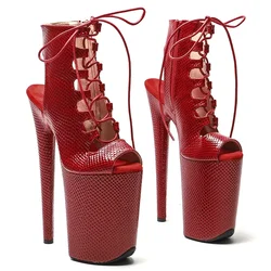 Leecabe-Chaussures de Pole Dance à plateforme, 23cm, 9 pouces, salle PU Open Parker, talons hauts, botte de Pole Dance