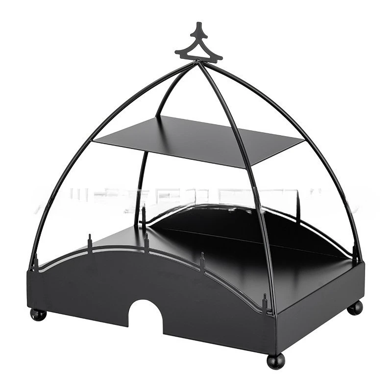 Afternoon tea snack rack three-layer fruit tray cake coffee break table British hotel dessert table ornament display stand