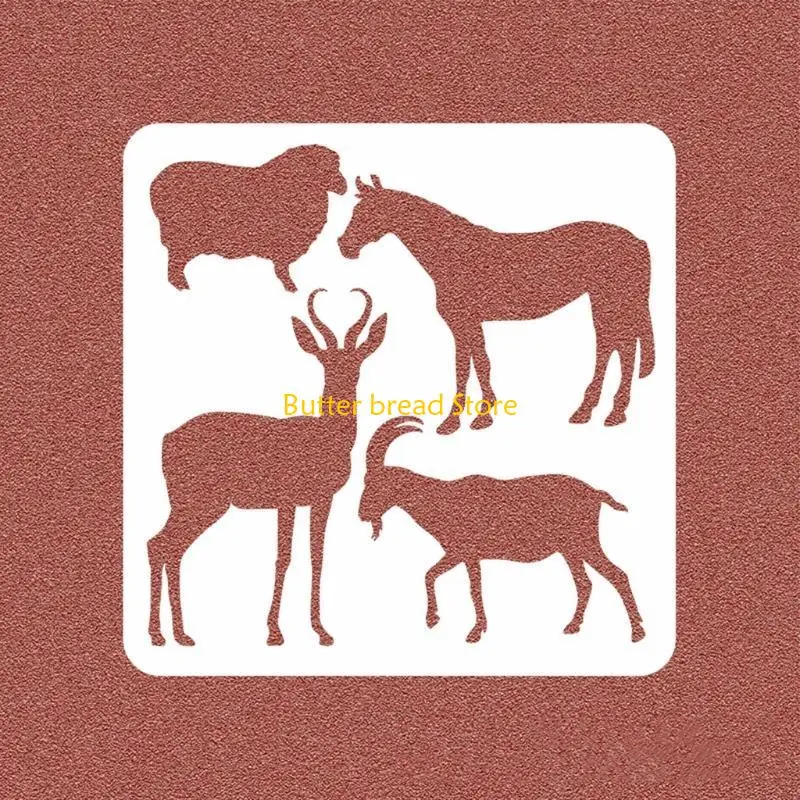 W89C 16X Animal Painting Template for Kid DIY Craft Reusable Animal Painting Stencil