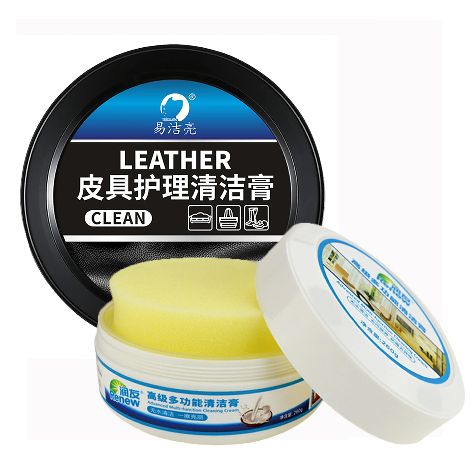 Household Leather Cleaner Multi-functional Cleaning Paste Car Seat Sofa Leather Shoe Descaling Decontamination Cleaning Cream