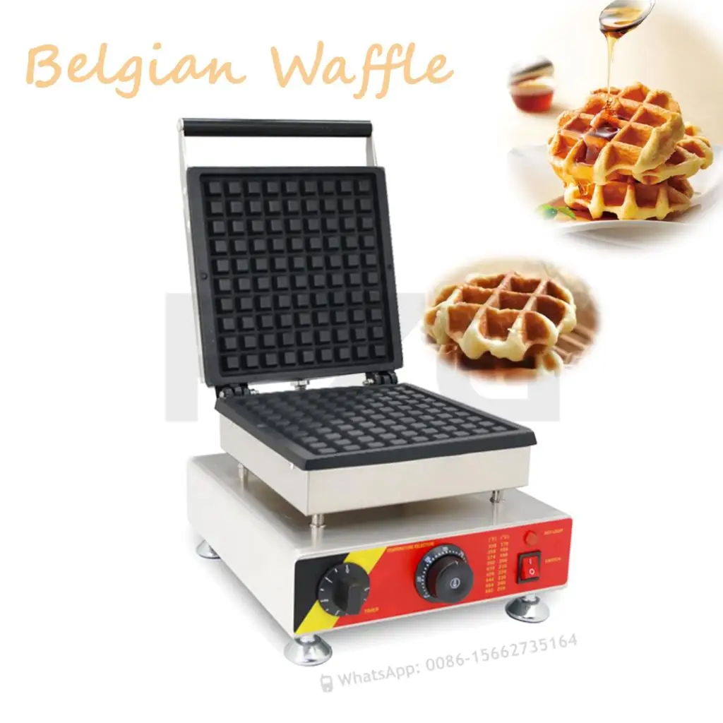 110V 220V Liege Waffle Iron Waffle Maker Machine Commercial Fast Food Equipment Electric Square Belgian Waffle Making Machine