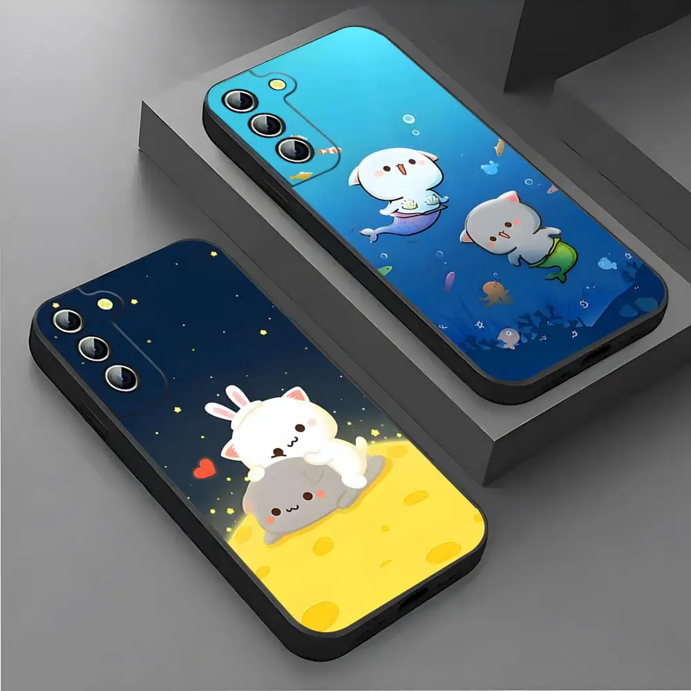 Peach Mochi Cat Gaming Phone Case for Samsung S26 S25 Ultra S24 S22 S23 S20 Fe S21 A17 A37 A57 A54 A34 A16 A53 Back Cover