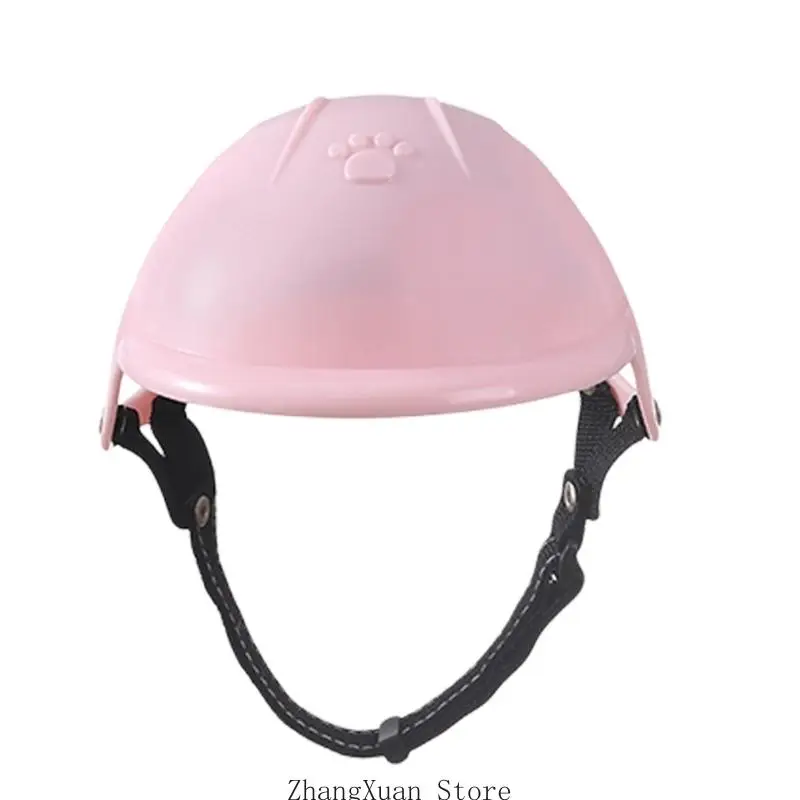 Leichter ABS-Haustierhelm, Hundehelm mit Ohrlöchern und verstellbarem Kinnriemen für Motorradfahren, Radfahren oder – Detail 4