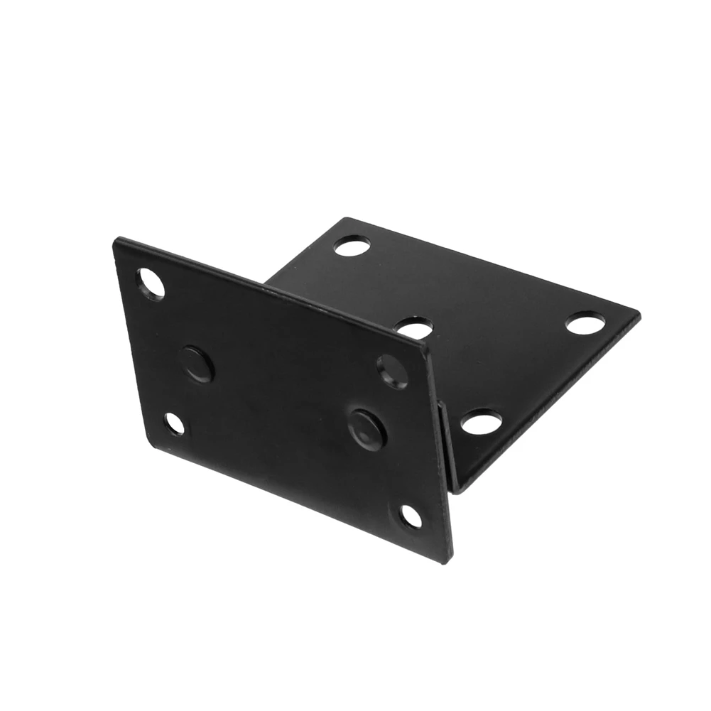 

4 Piece Bed Frame Set Post Double Hook Slot Bracket 3.5Inch X 3Inch Metal Bed Rail Hook Plate Black Bed Accessories-[A04I Tools]