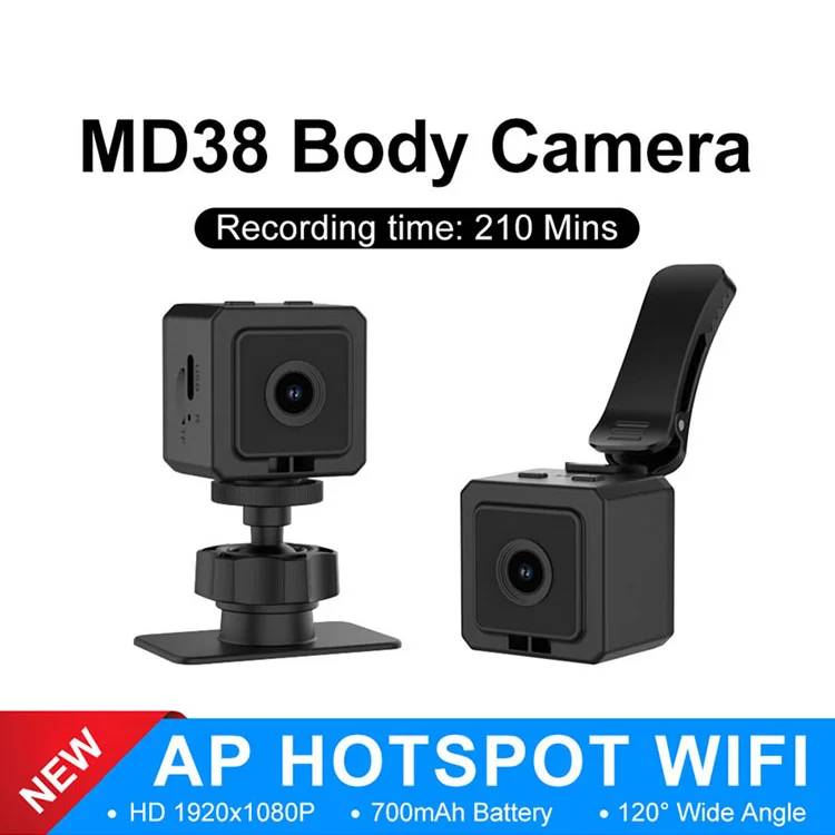 كاميرا MD38 للحيوانات الأليفة كاميرا الجسم المغناطيسي 1080P HD 120 °   زاوية واسعة 210 دقيقة تسجيل 700 مللي أمبير فيديو حلقة للكلاب والقطط أول شخص عرض جديد