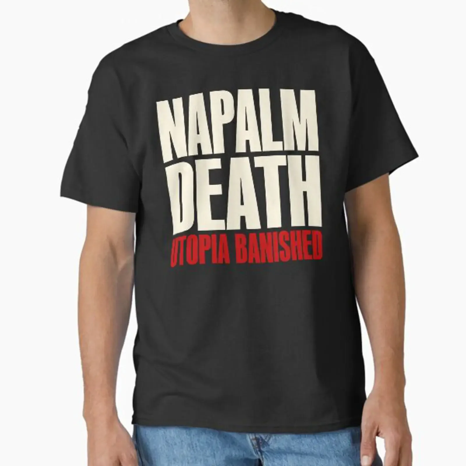 Napalm Death Utopia Banished Classic T Shirt vintage Washed Stretched Breathable streetwear designer clothes homme Stylish