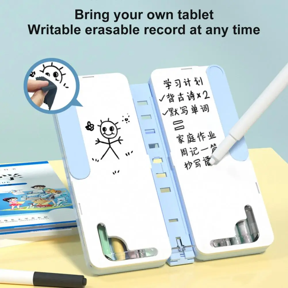 Multi-use Student Book Reading Rack Erasable Board Surface Retractable Free Stickers Pencil Box Book Holder Hold Book
