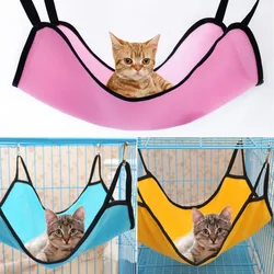 Cat Hammock Bed Adjustable Straps Double Sided Pet Cage Hammock Hanging Bed Resting Sleepy Pad For Kittens Ferrets Puppies