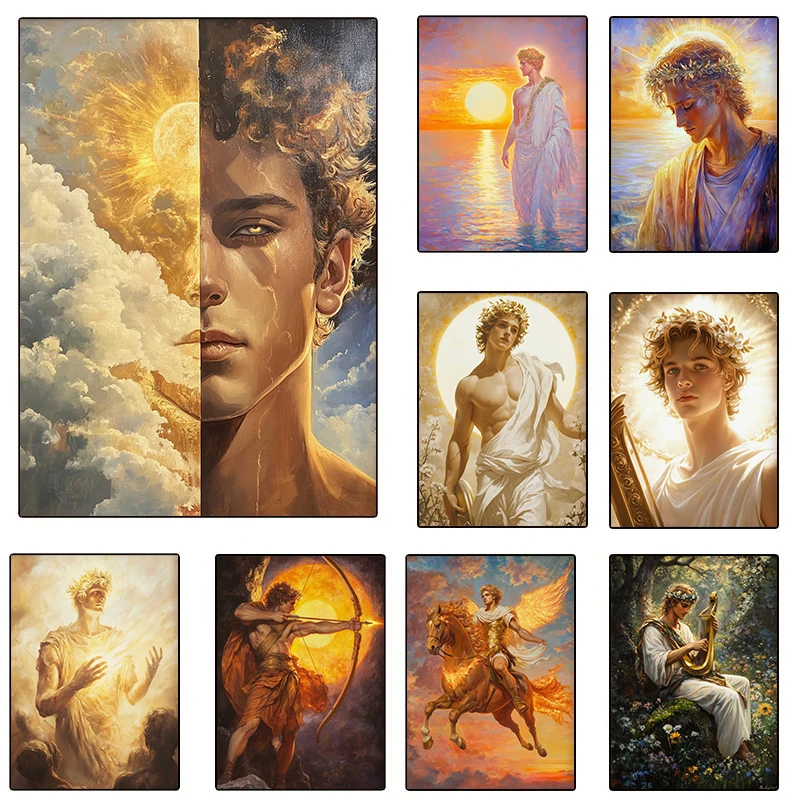 Greek Gods Handsome Apollo God of The Sun Posters and Prints Canvas Printing Wall Art Picture for Living Room Home Decor Gift