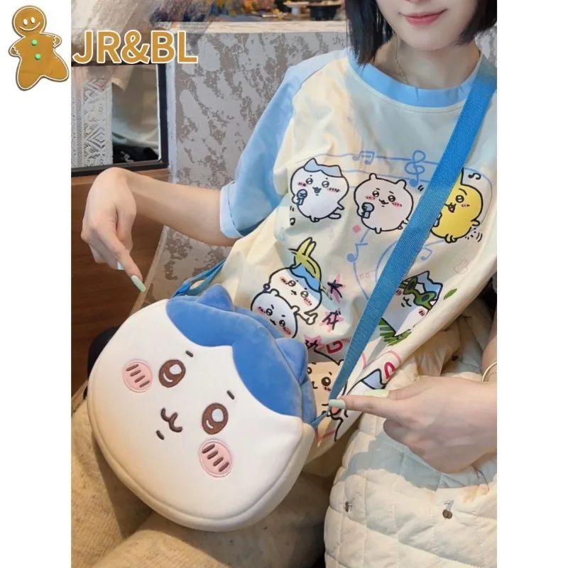 Cartoon anime chiikawa crossbody bag cute hachiware usagi big head plush doll handbag Backpacks girl's Children's Day gift