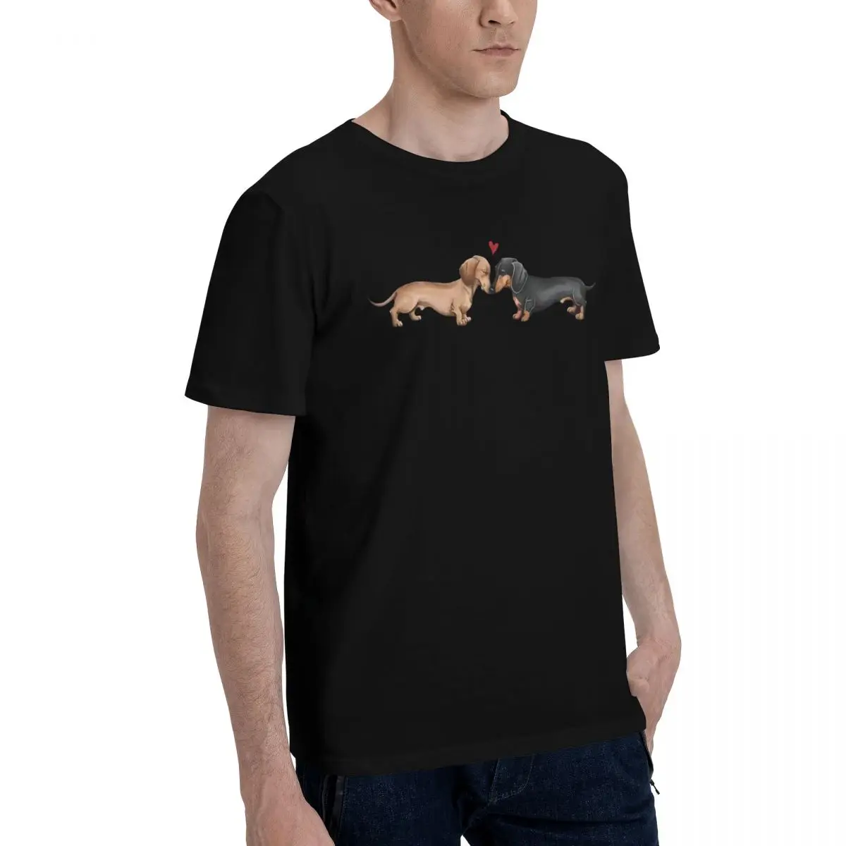 Dachshund Love Frame Campaign T-shirts Top quality Travel Championship Graphic Eur Size