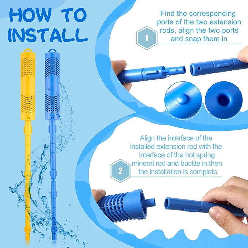 스파 인 필터 미네랄 스틱 부품, 온수 욕조 스파 수영장 물고기 연못 필터 카트리지용 미네랄 스틱, 3 개