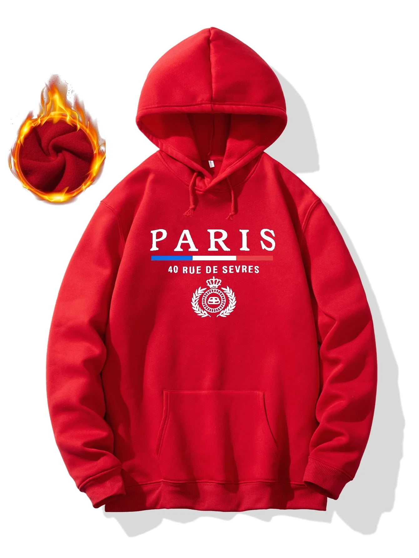 Stylish PARIS Print Hoodie for Casual Men: Graphic Design Pullover with Kangaroo Pocket, Ideal Gift for Winter Fall