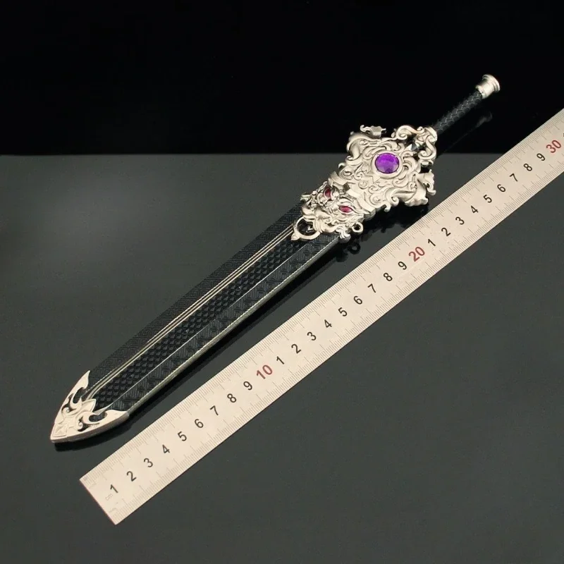 30cm/11.81in três reinos qingang espada com bainha escondido pavilhão do soldado periféricos de jogo armas chinesas antigas brinquedos