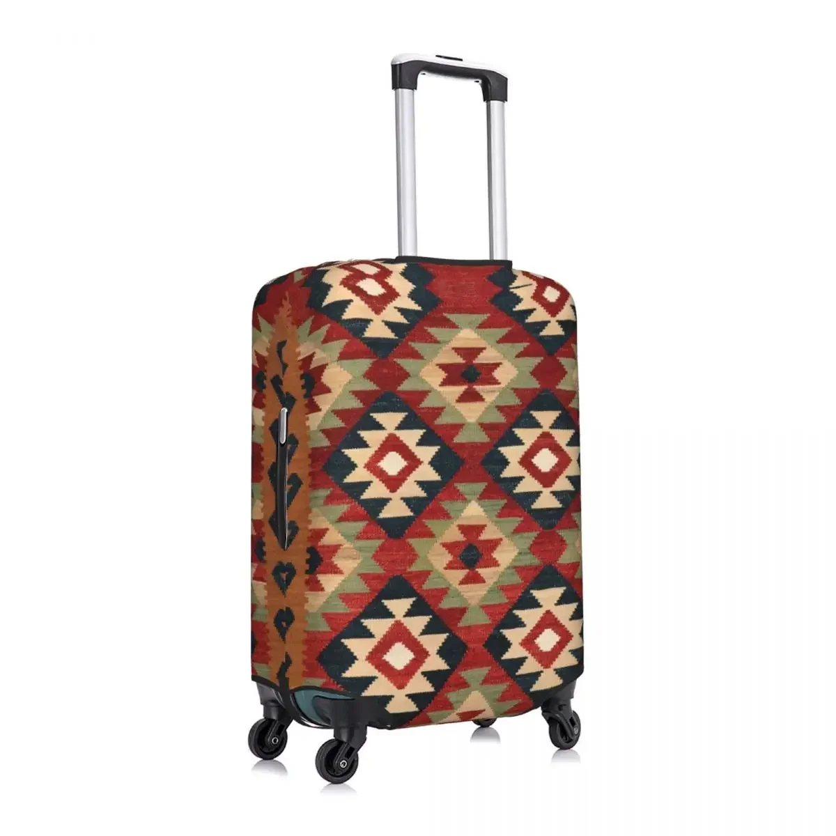 Custom Turkish Kilim Luggage Cover  Bohemian Geometric Diamond Tribal Ethnic Art Suitcase Protector Covers Suit For 18-32 inch