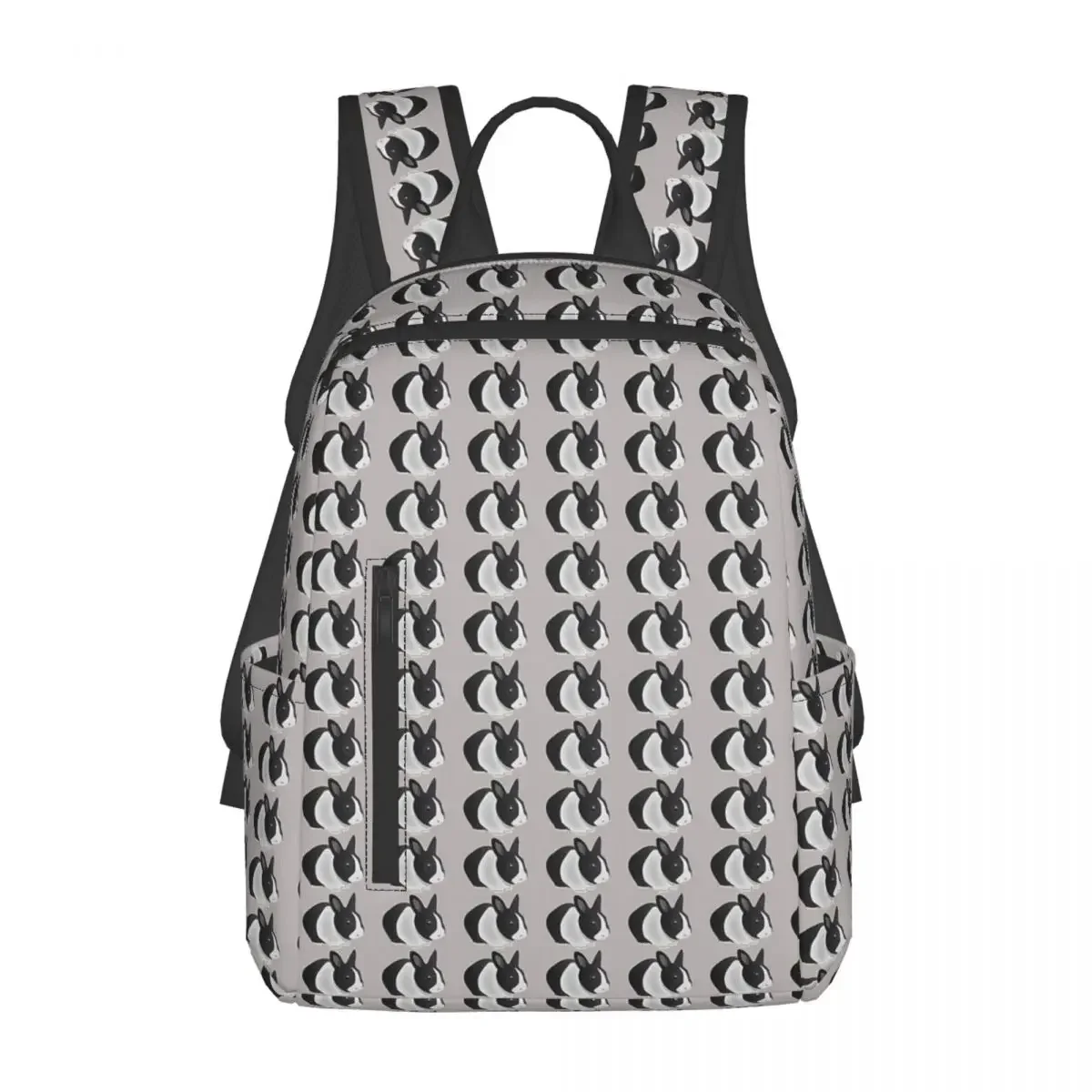 Dutch Black And White Rabbit Backpack Daypack Boys Girls BookBag School Bag Shoulder Bags for Men Women