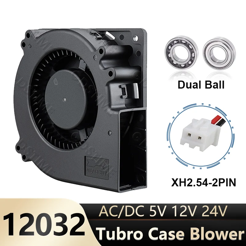 1szt Gdstime 120mm 12cm Wentylator dmuchawy 5V 12V 24V 48V 110V 115V 220V 240V 120X120X32mm Wentylator kulowy komputerowy promieniowy Turbo Wentylator chłodzący
