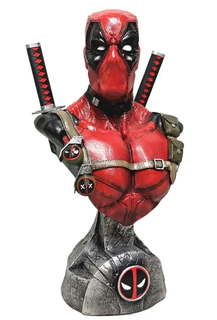 

33cm X-Men Superhero Deadpool Bust statue Head portrait Resin Model Action Figure Collectible home decoration gift toy