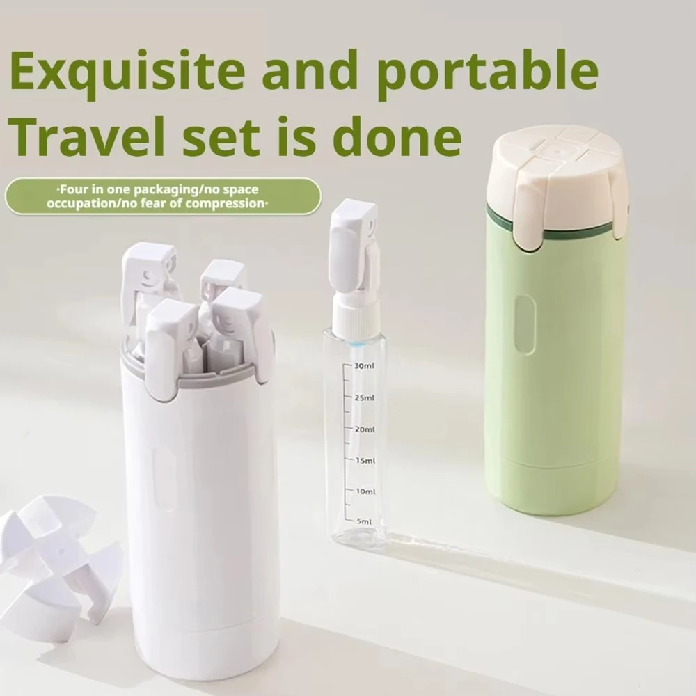 4 in 1 camping Dispenser Minimalist with Labels Portable outdoor camping leak proof container Dispenser Bottle outdoor gadget
