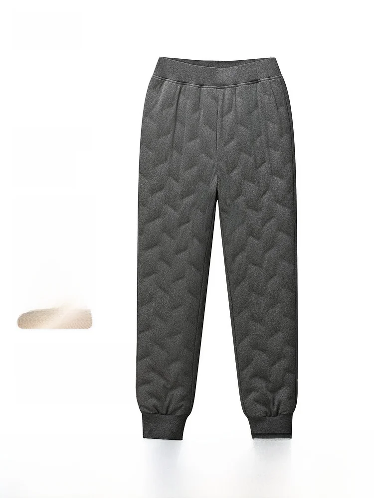 

Мужские длинные пуховые брюки Snow Flng Spring 2026 для дома, повседневные, теплые, с эластичным поясом, удобные, модные