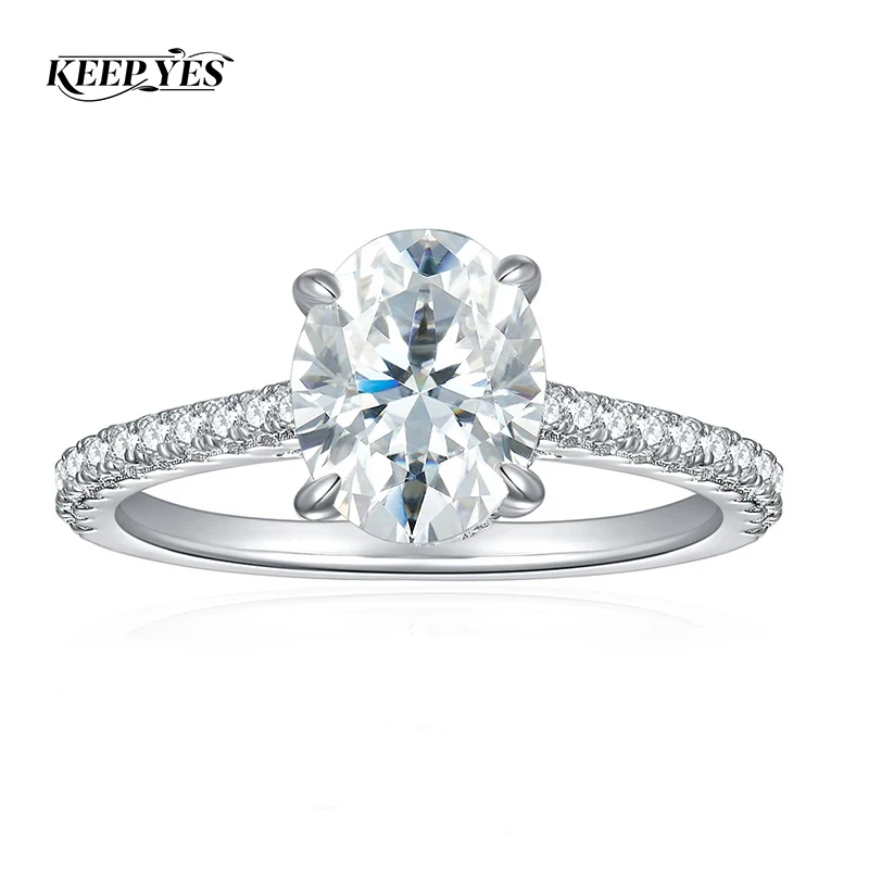 

Кольцо с муассанитом овальной формы KEEP YES 2CT 7*9мм 3CT 8*10мм для женщин, из стерлингового серебра 925 пробы, обручальное/свадебное, с сертификатом GRA