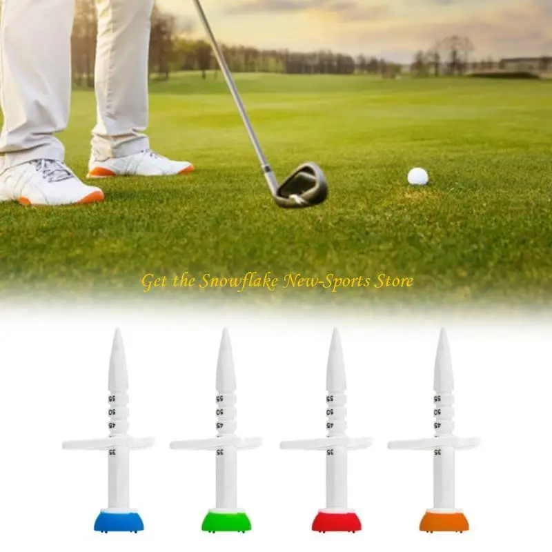 

E56D 4pcs Height Adjustable Plastic Golf Tees Golf Ball Holder Outdoor Golf Training Ball Tees Stand Golf Sports Accessories