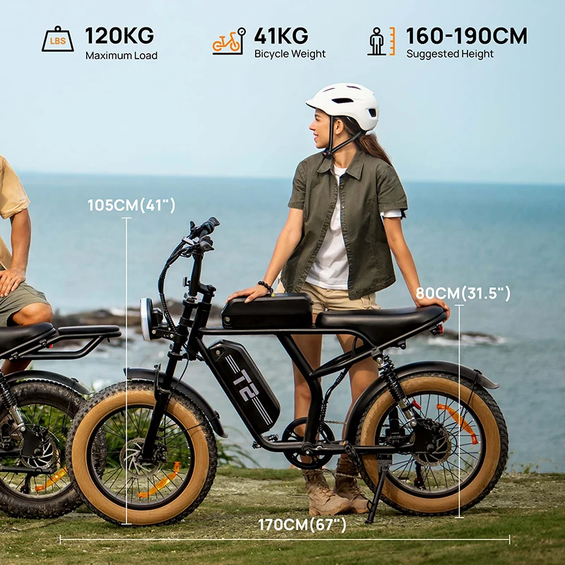 URLIFE T2 City Erwachsenen E-Bike 48V15.6AH Akku Stadtpendler Elektrofahrrad 20*4 Zoll Fette Reifen E-Fahrrad – Detail 3