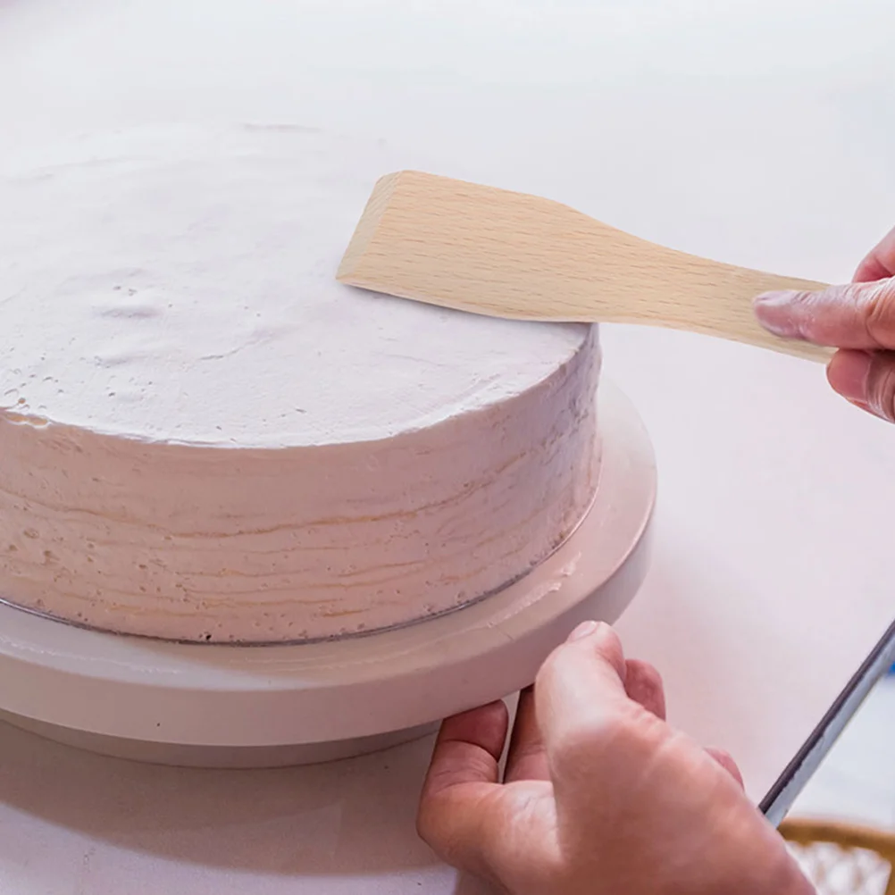 

Small Wooden Cake Cream Scraper Wood Spatula Multipurpose Baking Scraper Smooth Surface Heat Resistant Professional Baking