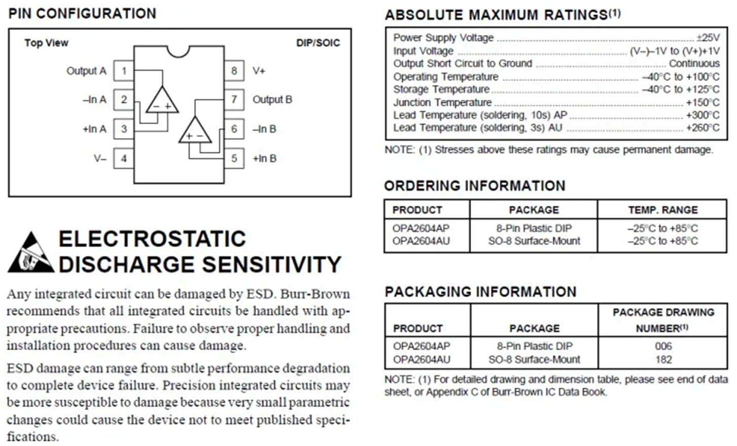 The Original Genuine OPA2604AP Can Be Upgraded To Replace NE5532, JRC5532D/DD, OPA2134, OPA2132, AD827, Etc.