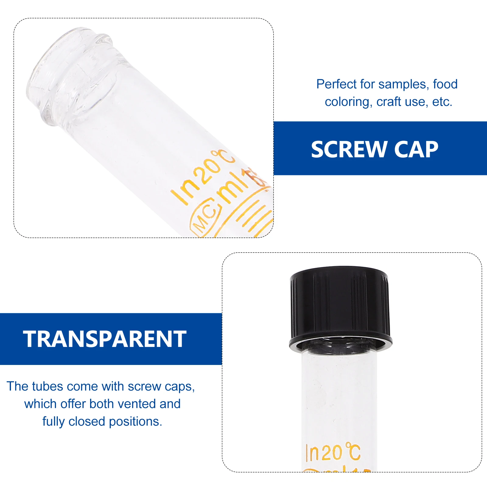 

4Pcs Laboratory Centrifuge Glass Test Tubes Cap Clear Markings Stable Accurate High Temperature Resistant Scientific Experiment