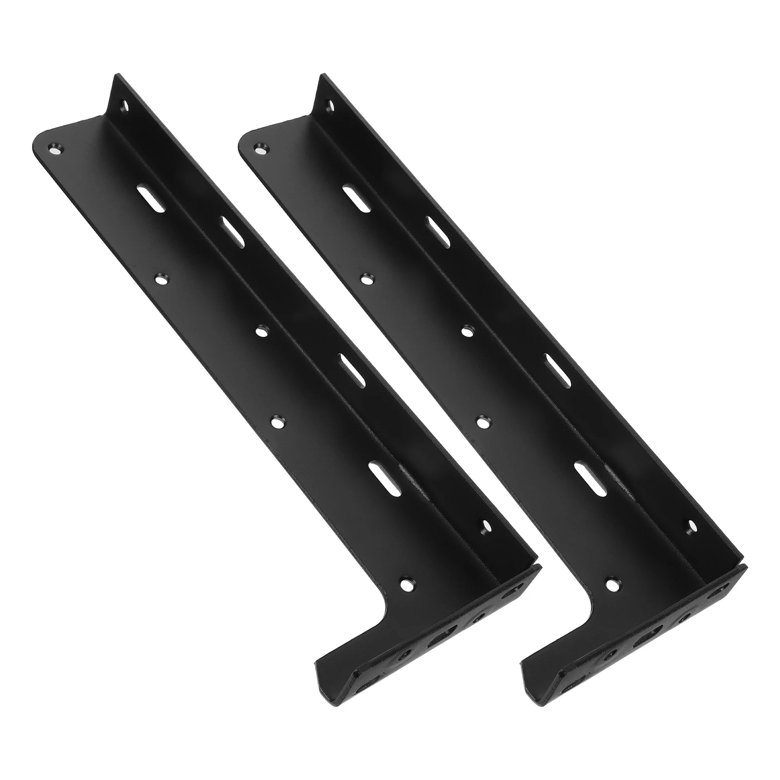 

2pcs Floating Cabinet Brackets Heavy Duty Wall Mounting Hidden L Shape 230MM Black Kitchen Shelf Holder Suspension Fit