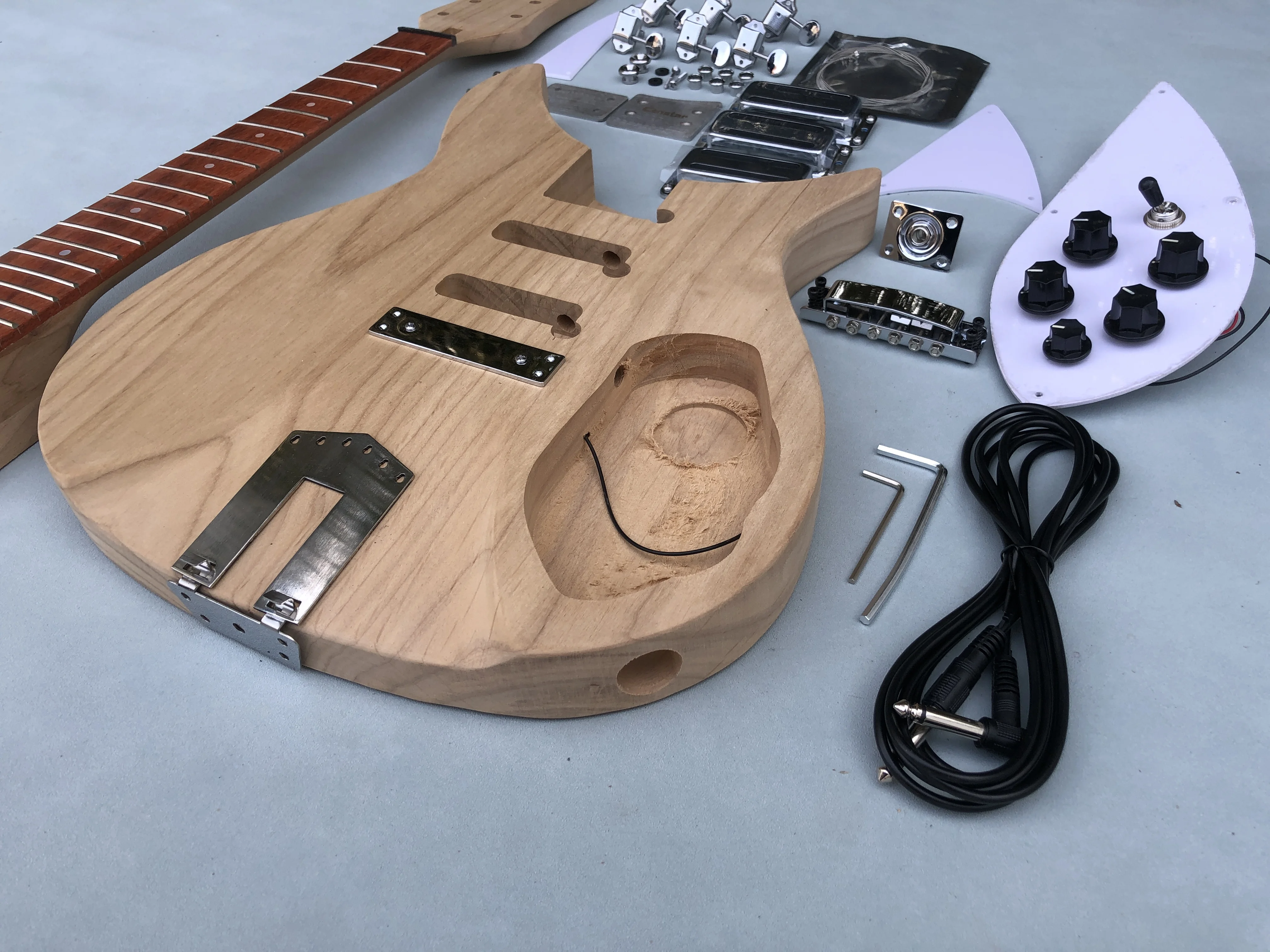 DIY 325-Electric Guitar Kits Mahogany Body and Neck Rosewood Fingerboard Semi-Finished Standard,In Stock, Fast Shipping