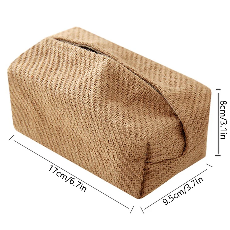 Nordic Cotton Linen Cloth Art Tissue Box Holder Car Tissue Holder Desk Table Napkin Holder Home Decor Handkerchief Box Gift