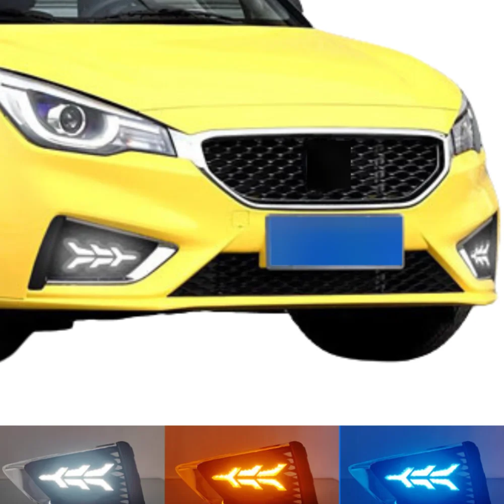 

For MG MG3 2017-2018 Yellow White Blue Turning Signal Waterproof ABS 12V Car DRL LED Daytime Running Light Fog Frame Cover