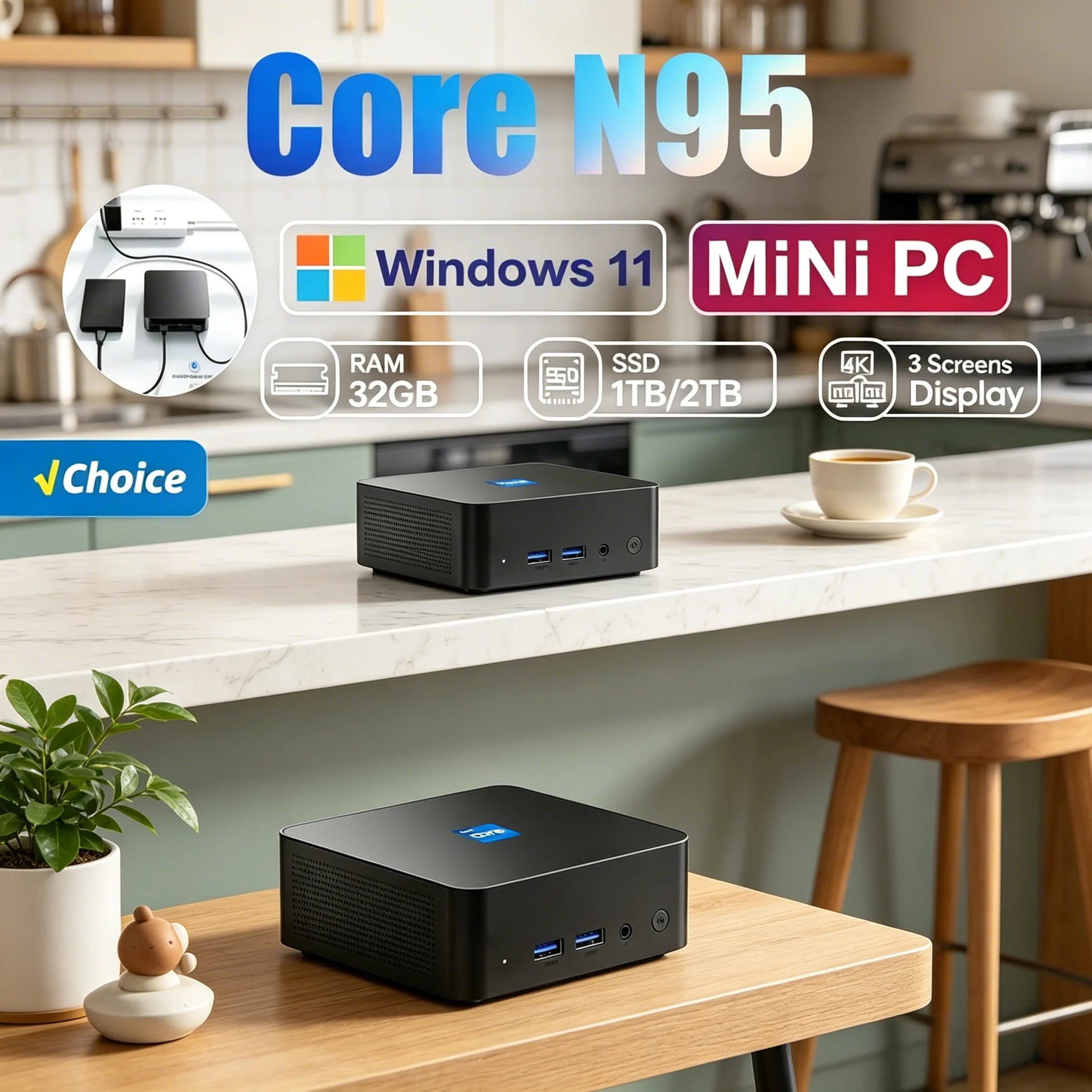 Laptop Lightweight Travel Mini PC Intel N95 N150 Chip Windows 11 Pro High Speed Storage 4K HD Business Study Mini Computer