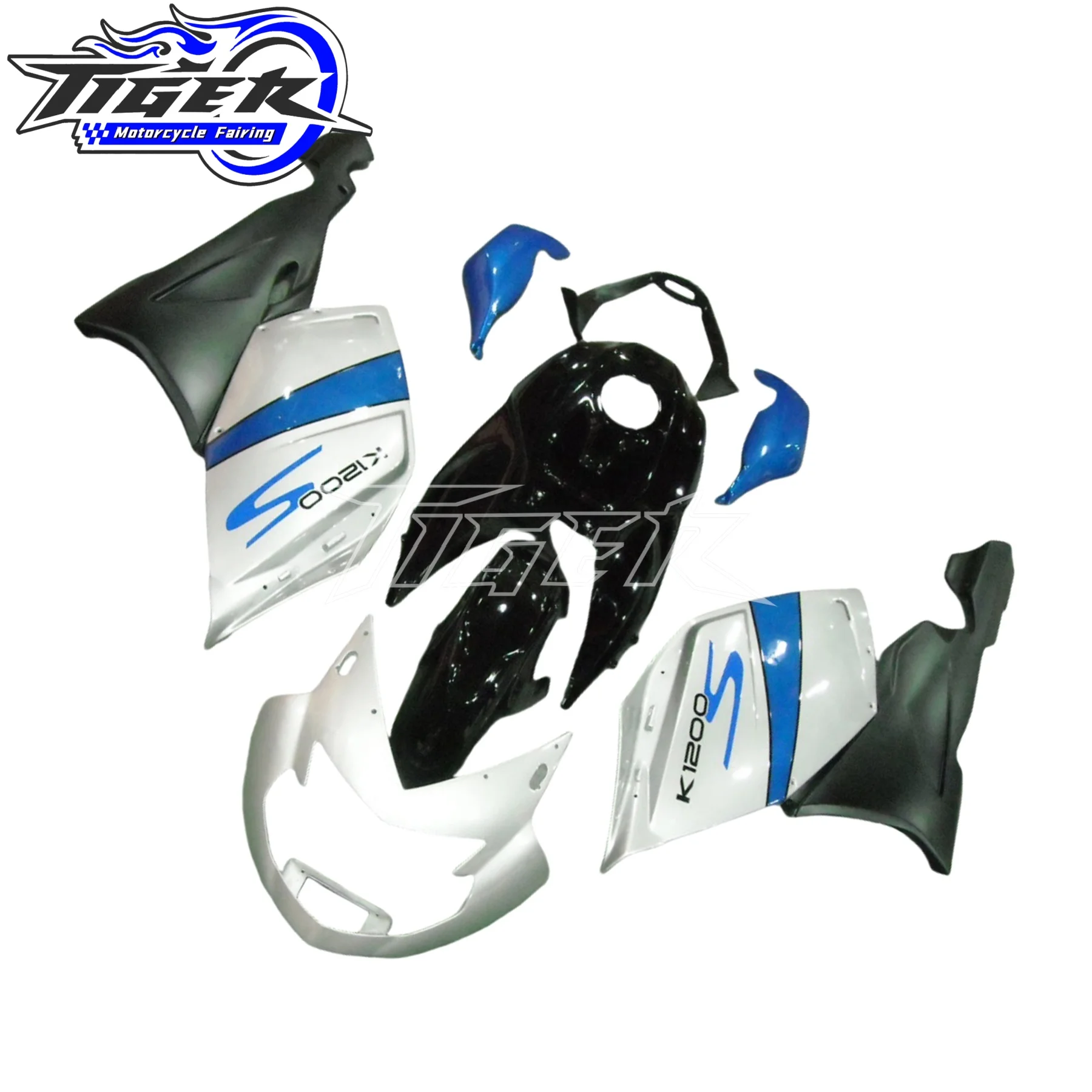 ABS Plastic Replacement fairing kit for K1200S 2005 2006 2007 2008 2009 2010 yellow silvery black body shell cover fairings