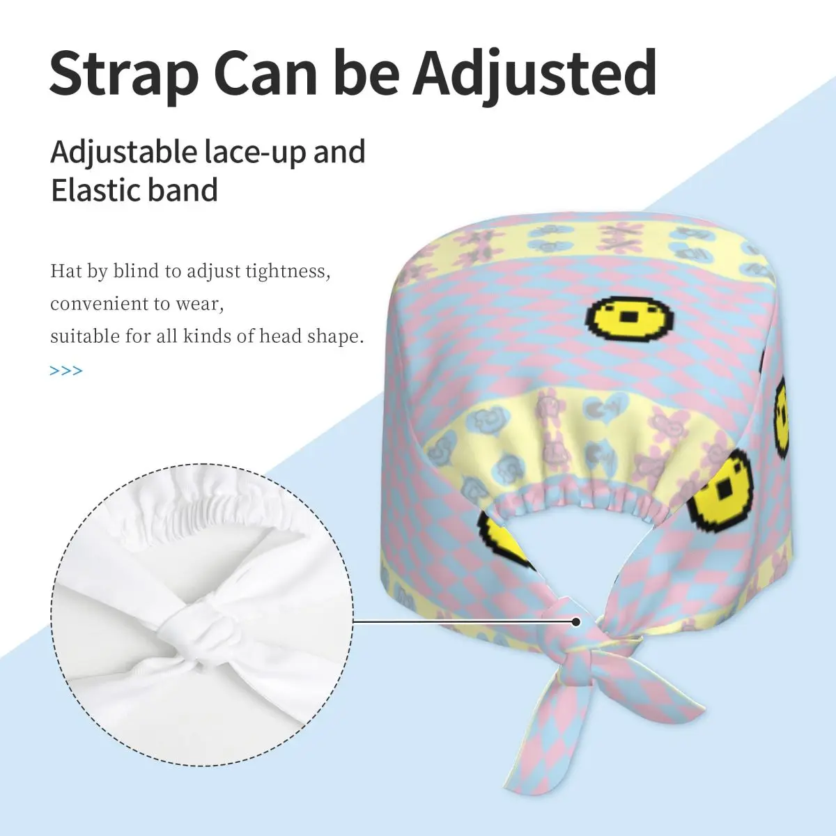 커스텀 다마고치 만화 의료진 스크럽 모자 유니섹스 의사 간호사 수술용 캡 스크럽 캡