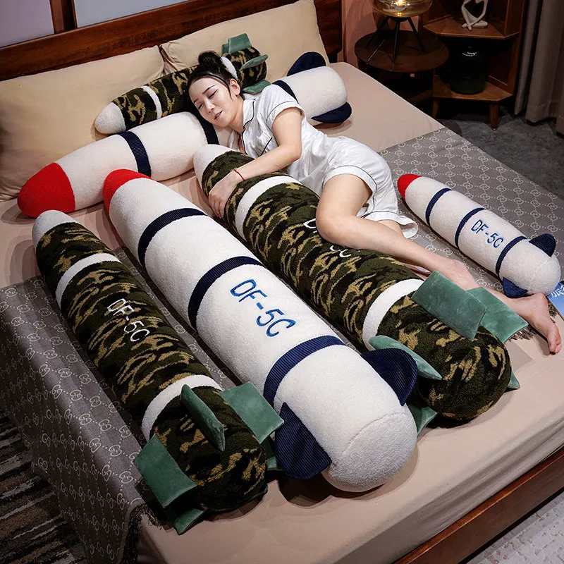 Lifelike Rocket Missile Model Plush Toy Dongfeng Missile Throw Pillow DF-5C Plush Toy Military Enthusiast Collection Boy Gift