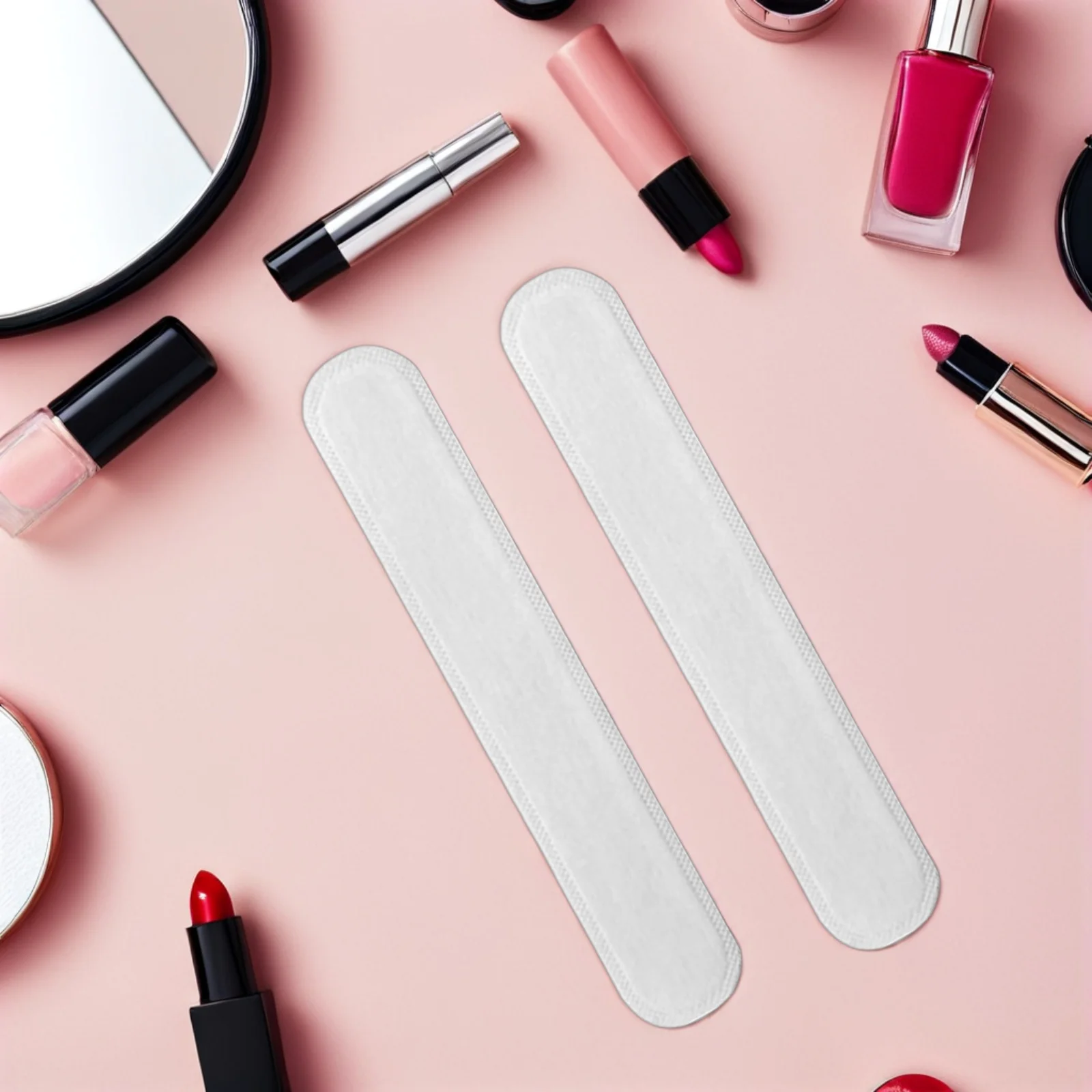 แผ่นซับเหงื่อแบบใช้แล้วทิ้ง 100 ชิ้น แผ่นป้องกันเหงื่อแบบติดเองสำหรับเสื้อ หมวก ปกเสื้อ ปลอกแขน ป้องกันเหงื่อ