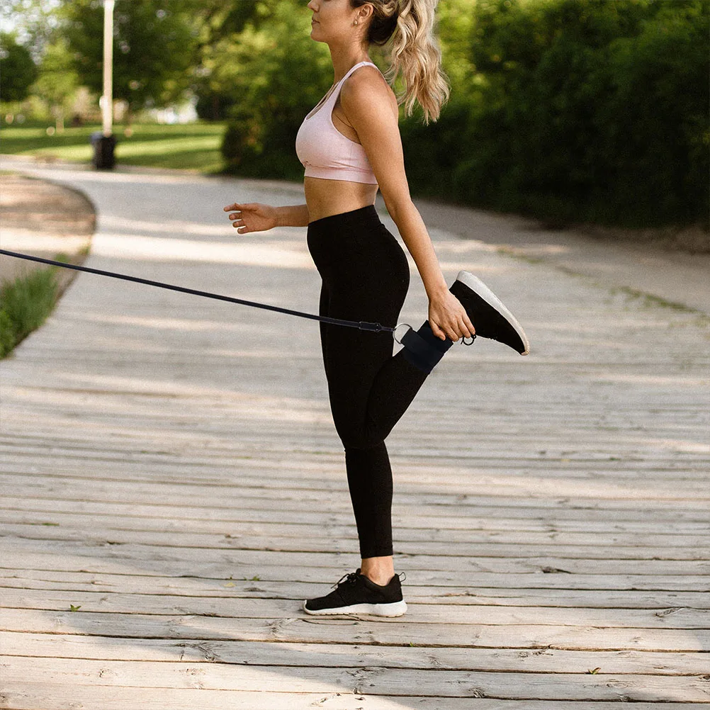 

1 set Leg Ankle Strap Foot Ring Buckle Fitness Elastic Band Tension Rope Fitness Elastic Ankle Strap Bands Straps