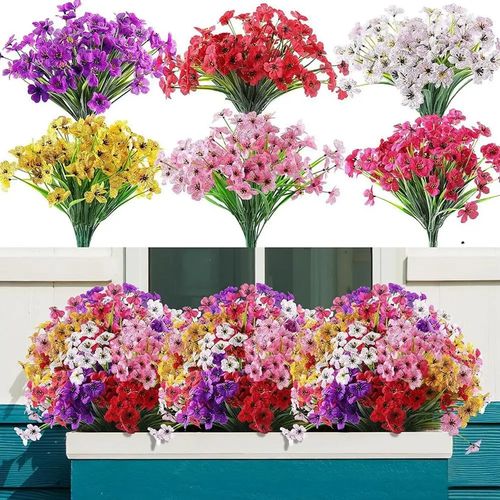 

Artificial Violet Flowers Silk Flowers Fake Grass Plants For Wedding Home Garden Decoration Birthday Xmas Party Decor
