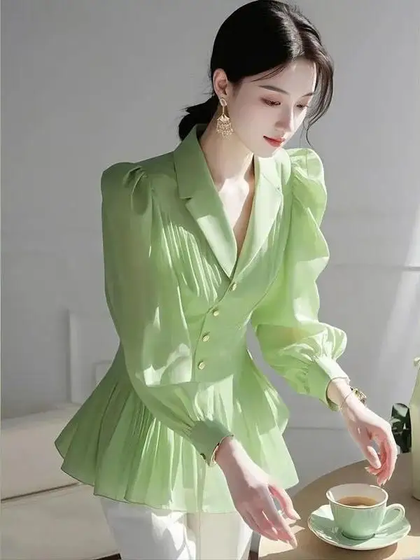 

Sli een irt Women's Faionable Ele Beautiful Spring New Sle High-End Feeling Ultra-Hot Dopane Small Top