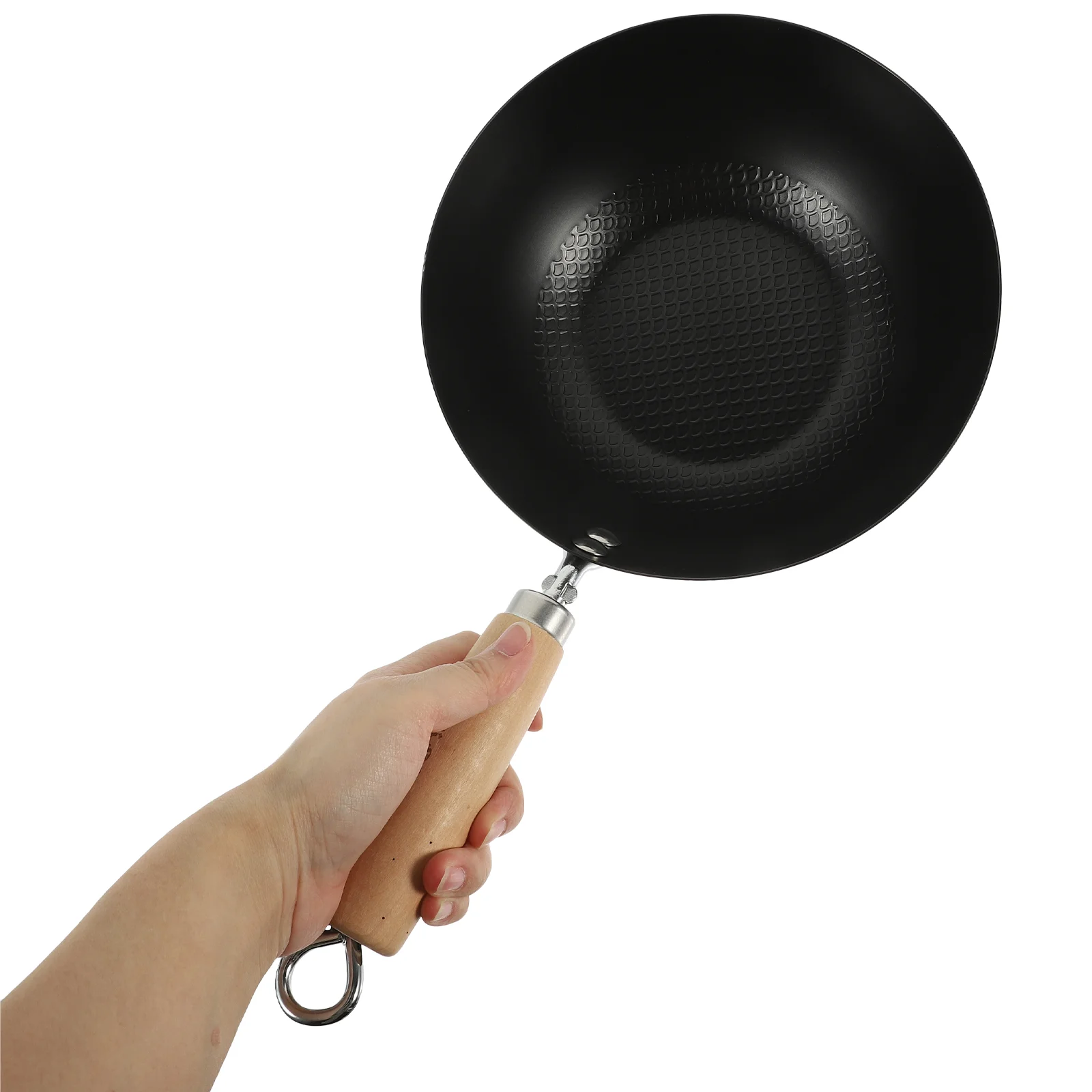 Flat Bottom Wok Pan for Gas Stove Home Round Kitchen Wrought Iron Stoves Everyday Household Cooking Pot Small