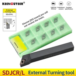Herramientas de corte de barra de torno, DCMT07 insertos de carburo, SDJCR1212H07 SDJCR1616H07 SDJCR2020K07, portaherramientas de torneado exterior SDJCR , 1 ud herramienta de torneado.