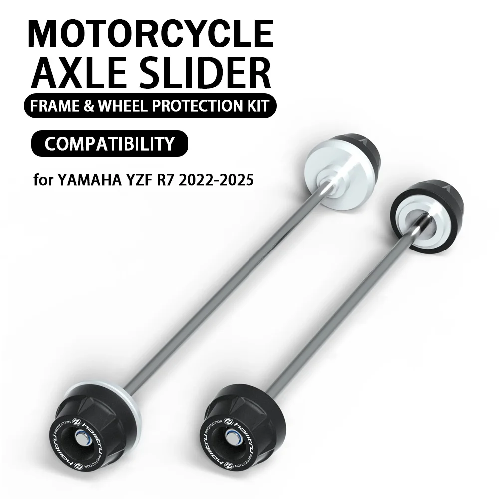 Motorcycle Wheel Axle Sliders Axle Crash Protector Wheel Spindle Protector Front Rear Axle Sliders for YAMAHA YZF R7 2022-2025