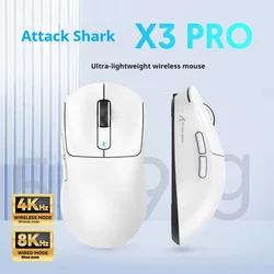 Attack Shark X3 Pro PAW3395 Bluetooth Wireless 2.4G Gaming Mouse Lightweight Ergonomics 4k Macro Black Mamba Mouse For Pc Laptop