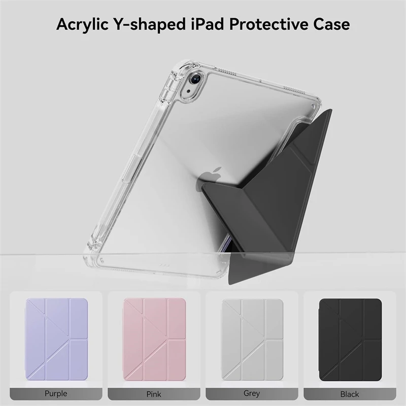 With Pen Holder Y Fold Tablet Case for IPad A16 2025 Air 11 7 6 5 I Pad Pro 10th 9th 8th 6th Generation 10.9 10.5 10.2 9.7 Cover