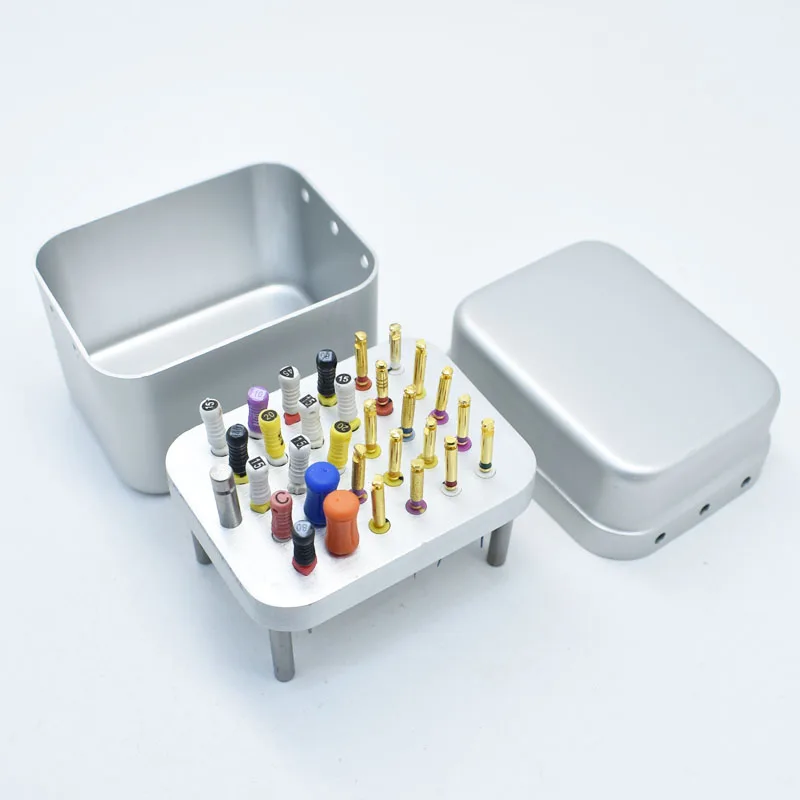 F053 Dental Disinfection Endo Files Holder Metal Box 30 Points Autoclave Sterilizer Case Burs For Oral Care Tools Random Color